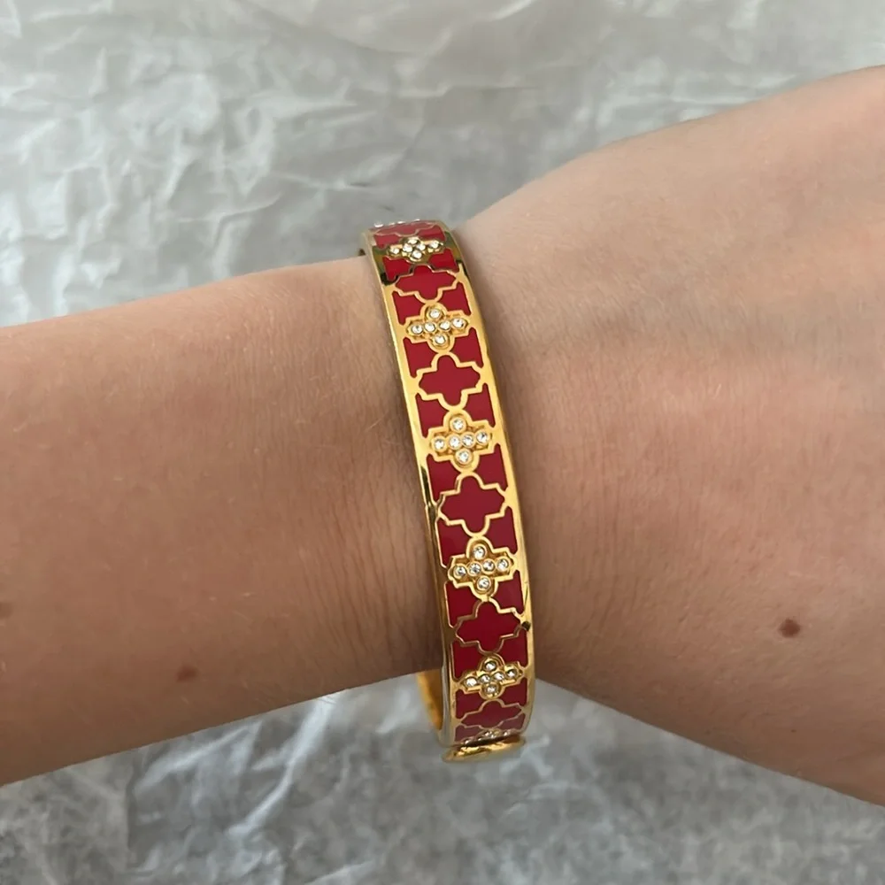 Halcyon Days Red and Gold Bangle - Picture 4 of 4